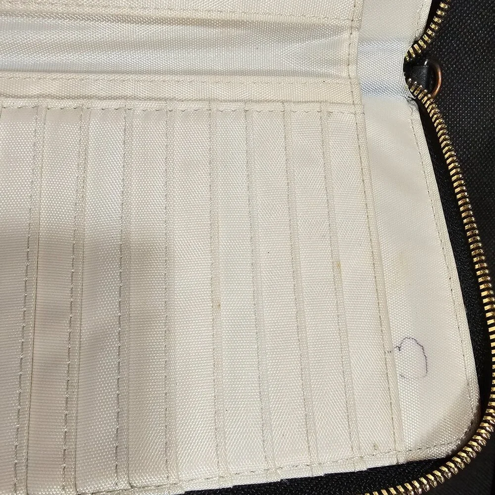 Spartina black leather and linen wristlet - Picture 4 of 4